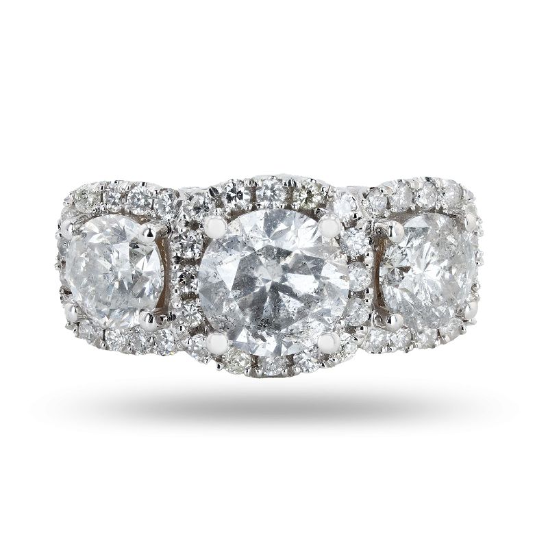 Photo 1 of 2.11ct CENTER Diamond 18K White Gold Ring size 7 (5.14ctw Diamonds) with Appraisal RN034623