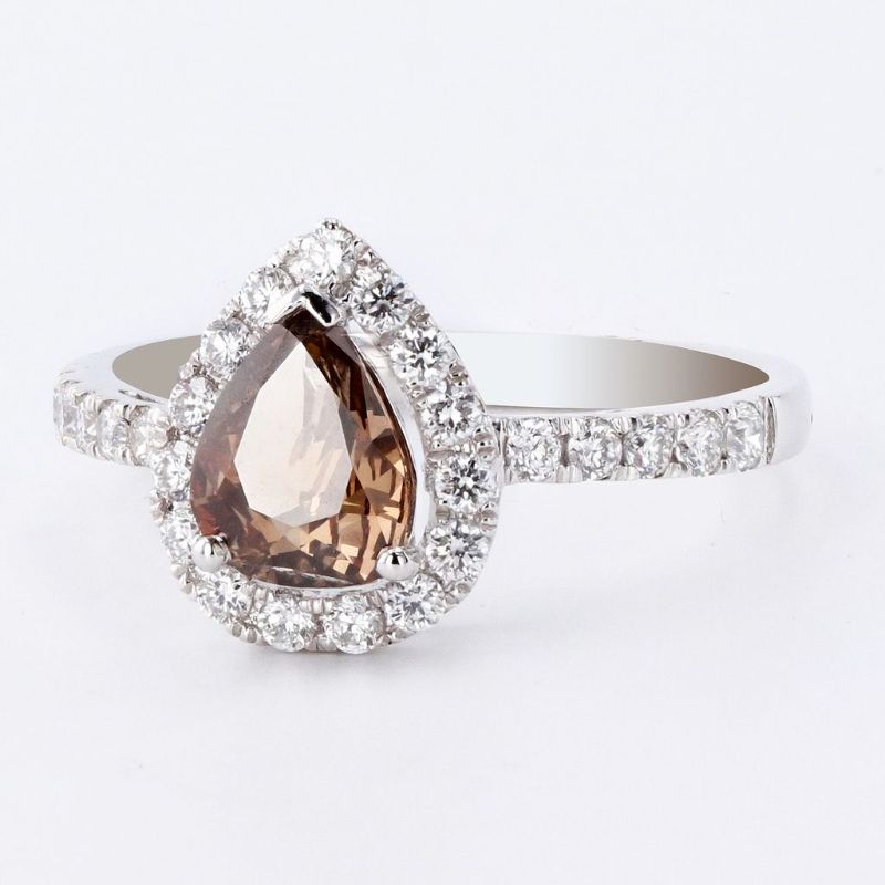 Photo 1 of 0.90ct Fancy Brown CENTER Diamond Platinum Ring (1.39ctw Diamonds) size 6 3/4 with Appraisal RN019579