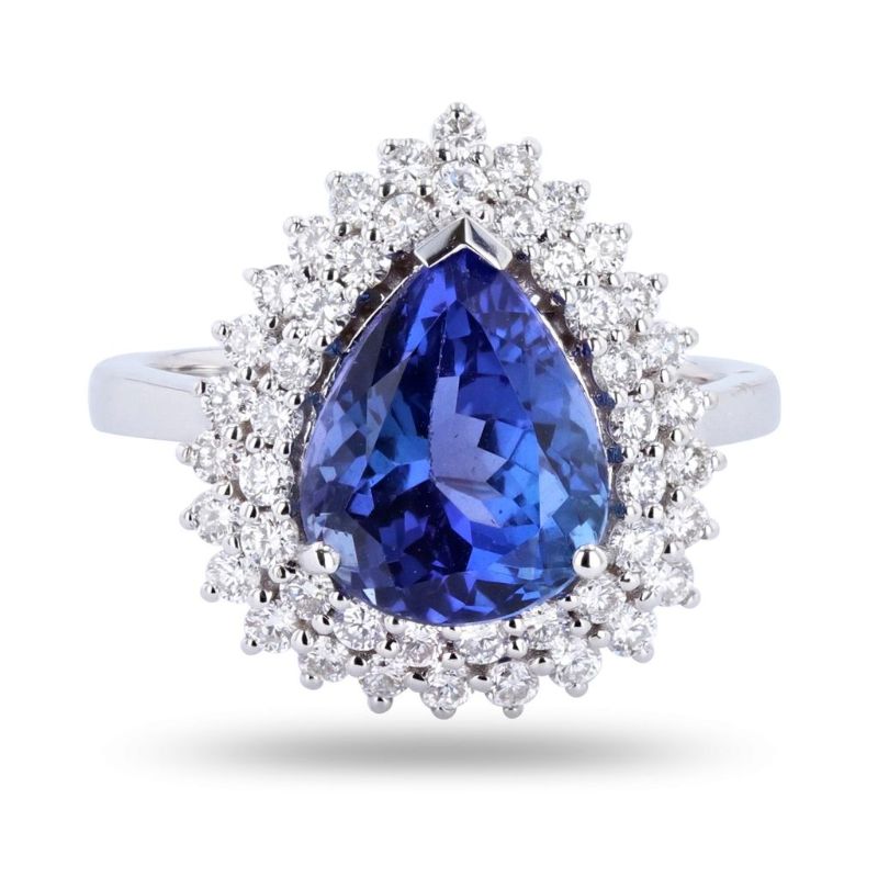 Photo 1 of 4.62ct Tanzanite and 0.85ctw Diamond 18K White Gold Ring Size 7 with Appraisal
RN029605