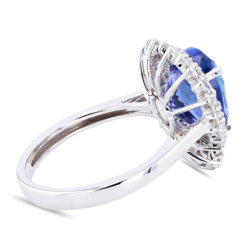 Photo 1 of 4.62ct Tanzanite and 0.85ctw Diamond 18K White Gold Ring Size 7 with Appraisal
RN029605