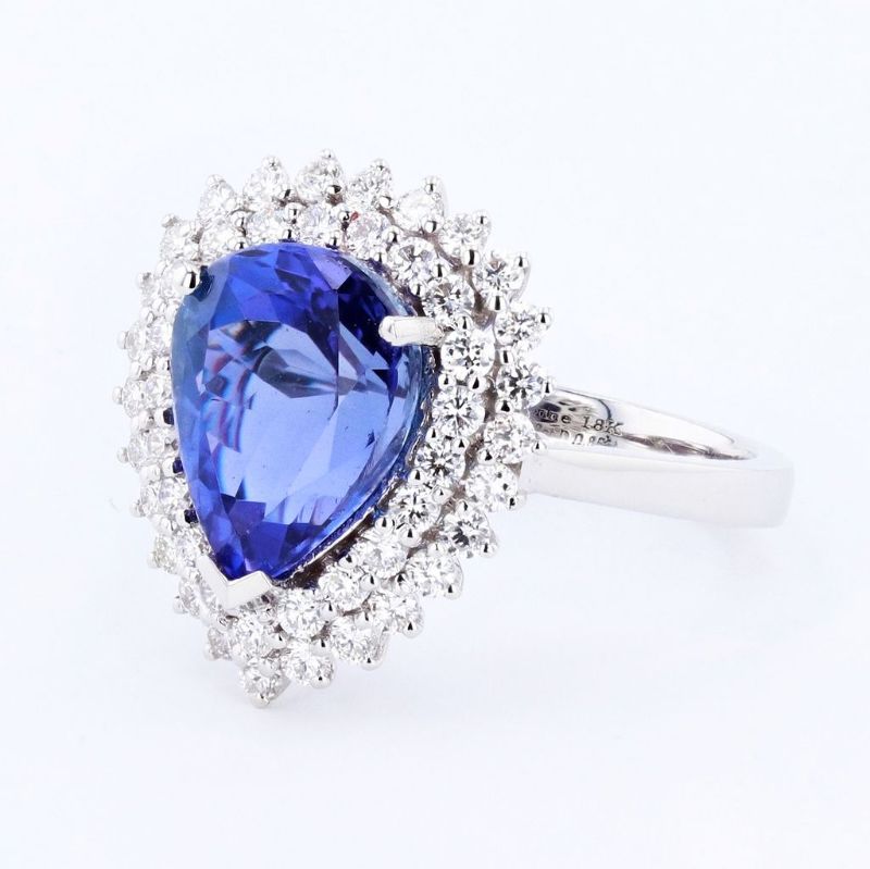 Photo 1 of 4.62ct Tanzanite and 0.85ctw Diamond 18K White Gold Ring Size 7 with Appraisal
RN029605