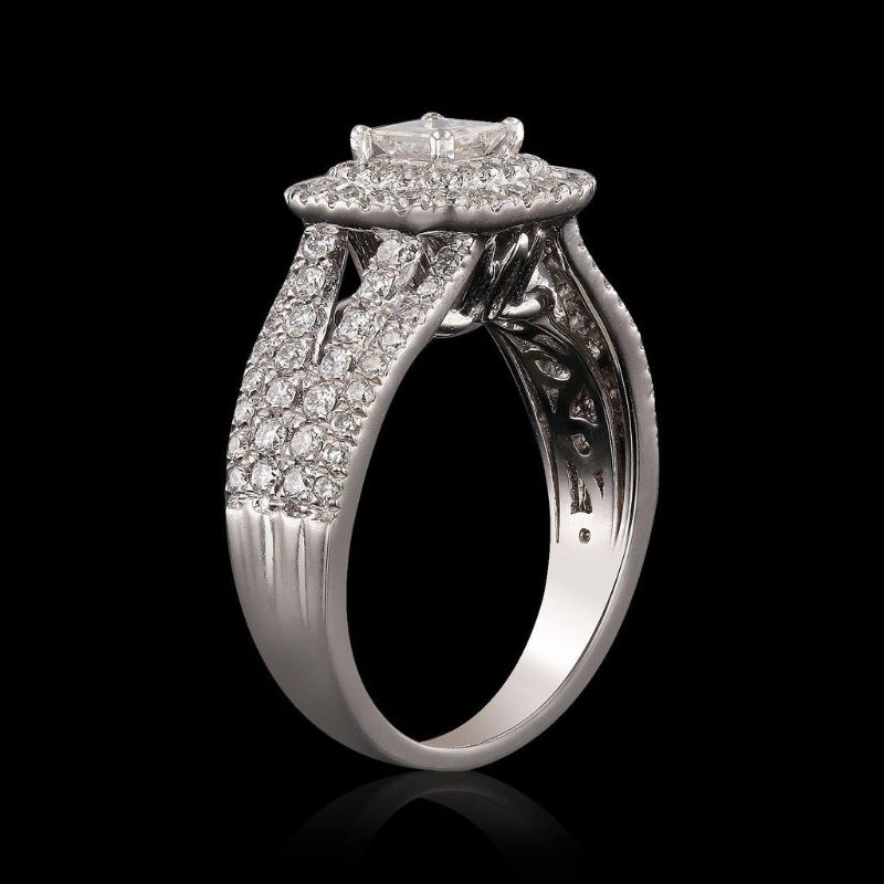 Photo 1 of 0.46ct SI3 CLARITY F COLOR CENTER Diamond Platinum Ring (1.53ctw Diamonds) EGL CERTIFIED Size 7 with Appraisal RN022296