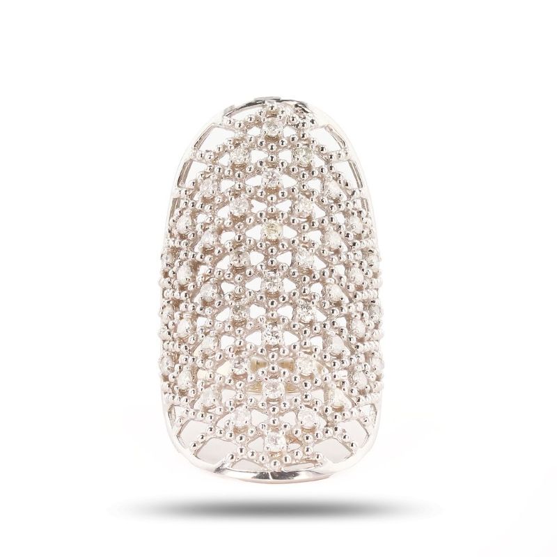 Photo 1 of 1.00ct SI1 to SI2 CLARITY Diamond 14K White Gold Ring Size 6 1/4 with Appraisal RN035869