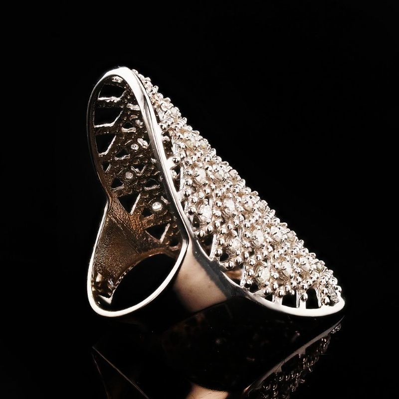 Photo 1 of 1.00ct SI1 to SI2 CLARITY Diamond 14K White Gold Ring Size 6 1/4 with Appraisal RN035869