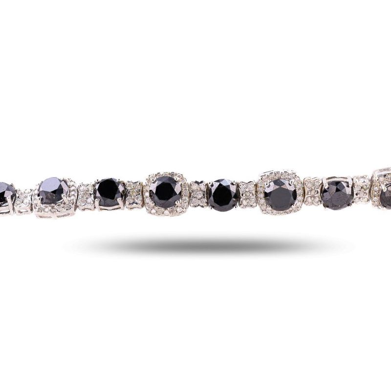 Photo 1 of 23.53ctw Fancy Black Diamond 14K White Gold Bracelet (25.73ctw Diamonds) size 7" with Appraisal BR007671