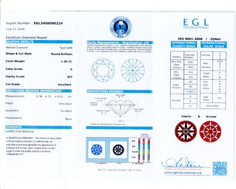 Photo 1 of 1.00ct SI3 CLARITY CENTER Diamond 18K White Gold Ring (1.80ctw Diamonds) EGL CERTIFIED size 7 with Appraisal RN016481