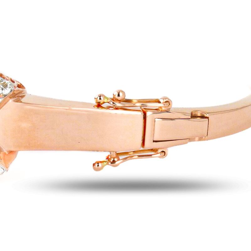 Photo 1 of 34.82ctw Morganite and 2.48ctw Diamond 14K Rose and White Gold Bangle Size 7" with Appraisal BG001439