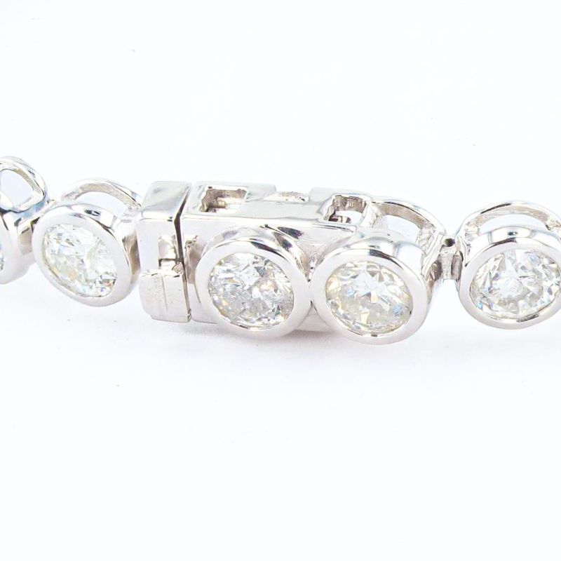 Photo 1 of 9.68ctw G to H COLOR SI3 to I2 CLARITY Diamond Platinum Tennis Bracelet Size 7 1/2" with Appraisal BR008459