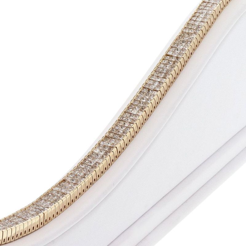 Photo 1 of 13.76ctw Diamond 14K Yellow Gold Tennis Bracelet size 7 3/4" with Appraisal BR005040