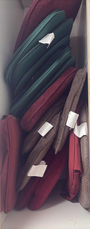 Photo 1 of CONTENTS OF CABINET-CHAIR SEAT CUSHIONS