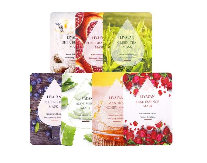 Photo 1 of 7 SET BOTANICAL SHEET MASKS WITH NATURAL HERBAL EXTRACTS EACH WITH DIFFERENT PROPERTY TO NOURISH AND REPLENISH DRY SKIN LOOSE FINE LINES DULL GREASY SKIN ALSO REDUCES ACNE SCARS UNEVEN TONES BROKEN AND CAPILLARIES NEW