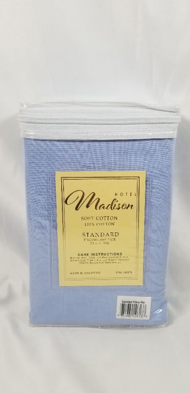 Photo 2 of LIGHT BLUE STANDARD PILLOWCASE PAIR SOFT 100 PERCENT SOFT COTTON NEW