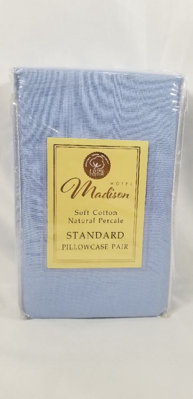 Photo 1 of LIGHT BLUE STANDARD PILLOWCASE PAIR SOFT 100 PERCENT SOFT COTTON NEW