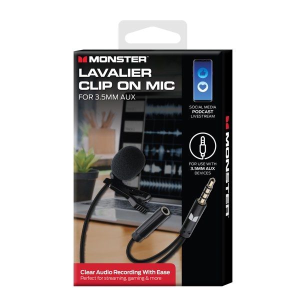 Photo 2 of LAVALIER CLIP-ON MIC FOR 3.5MM AUX PORTS MULTIPLE DEVICE SUPPORT PLUG AND PLAY
