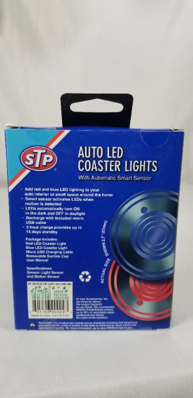 Photo 2 of AUTO COASTER LIGHTS WITH AUTOMATIC SMART SENSOR RED AND BLUE ILLUMINATED GLOW NEW