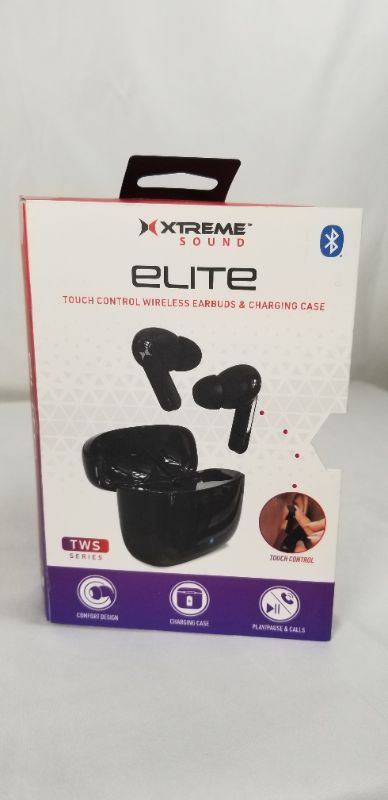 Photo 1 of BLACK ELITE TOUCH CONTROL WIRELESS EARBUDS AND CHARGING CASE NEW 