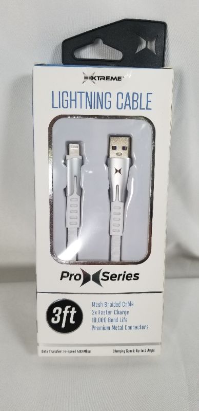 Photo 2 of LIGHTNING 3FT MESH BRAIDED CABLE  PRO SERIES MADE FOR IPHONE IPAD AND IPOD NEW