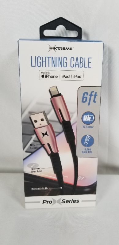 Photo 1 of LIGHTNING 6FT MESH BRAIDED CABLE  PRO SERIES MADE FOR IPHONE IPAD AND IPOD NEW