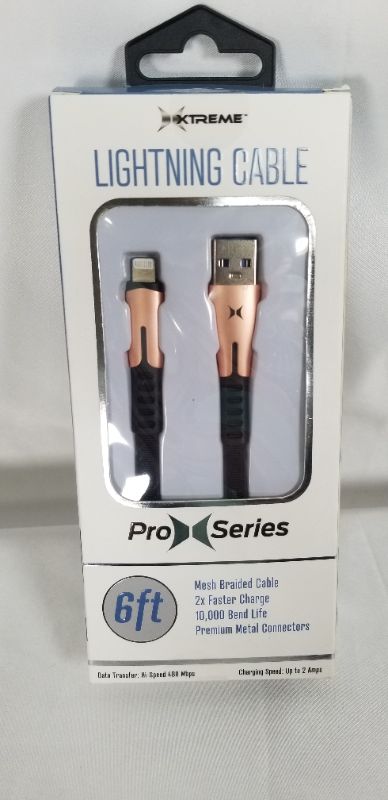 Photo 1 of LIGHTNING 6FT MESH BRAIDED CABLE  PRO SERIES MADE FOR IPHONE IPAD AND IPOD NEW