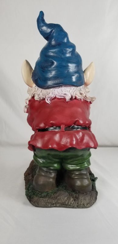 Photo 3 of SMILING GNOME WHIMSICAL STATUE RESIN 9 X 7 X 15H INCHES NEW