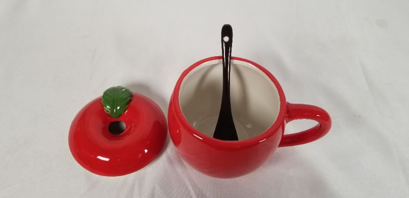 Photo 3 of RED DOL  APPLE MUG WITH SPOON NEW