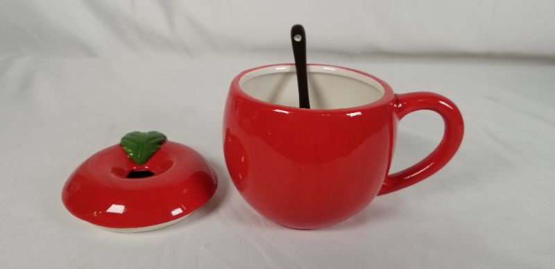 Photo 2 of RED DOL  APPLE MUG WITH SPOON NEW