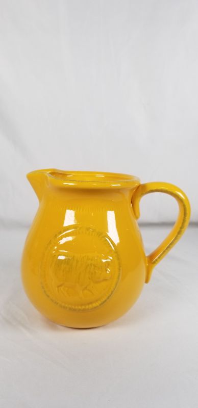 Photo 1 of CERAMIC MEDA PIG CAN YELLOW PITCHER NEW