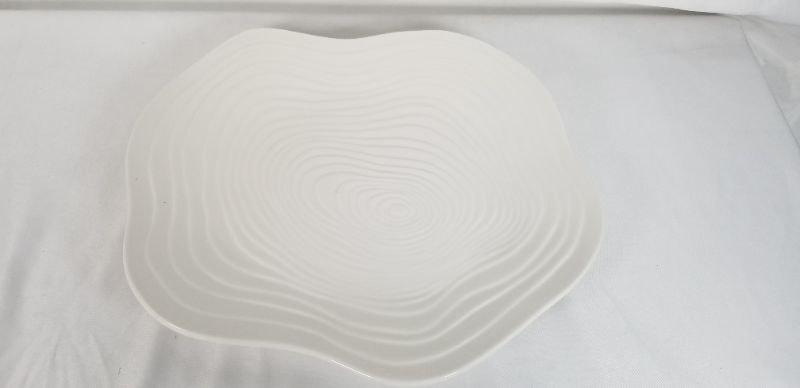 Photo 1 of WHITE BRICH OVAL CERAMIC SERVING PLATE 11 X 12.25 INCHES NEW 