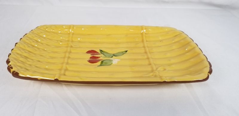 Photo 2 of ASPARAGUS CERAMIC PLATTER 12.5 X 7.5 INCHES ARTLAND MARGAUX COLLECTION NEW