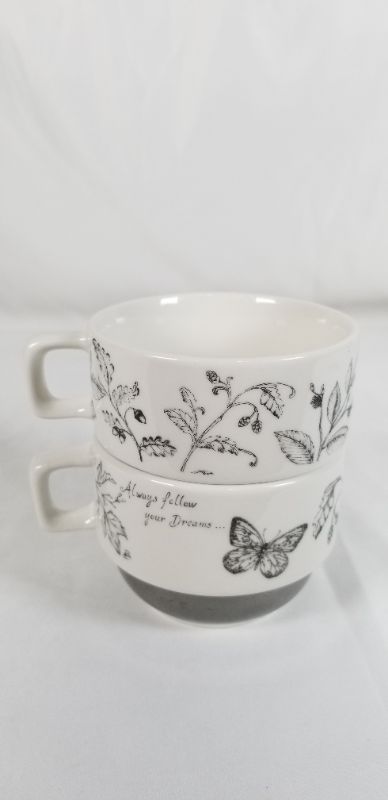 Photo 1 of STACKED ALWAYS FOLLOW YOUR DREAMS CERAMIC CUPS 8OZ NEW
