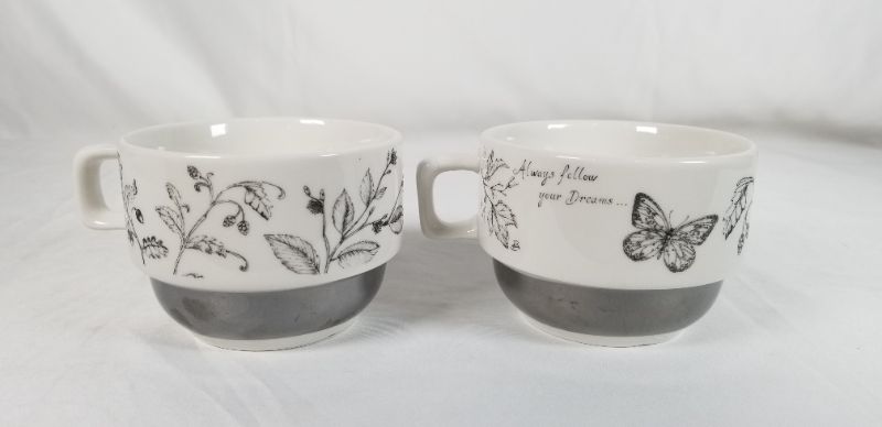 Photo 2 of STACKED ALWAYS FOLLOW YOUR DREAMS CERAMIC CUPS 8OZ NEW