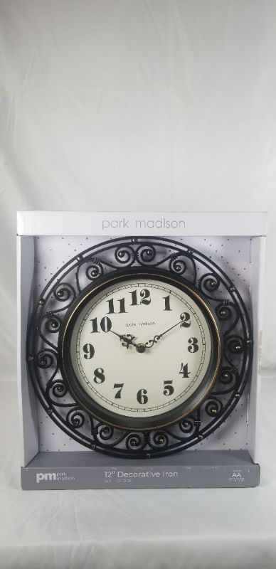 Photo 2 of 12 INCH DECORATIVE IRON WALL CLOCK NEW