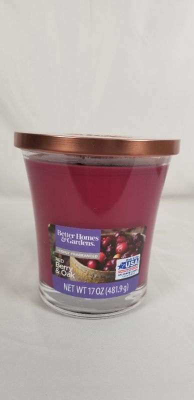 Photo 1 of RED BERRY AND OAK 2 WICK 17 OZ CANDLE NEW 