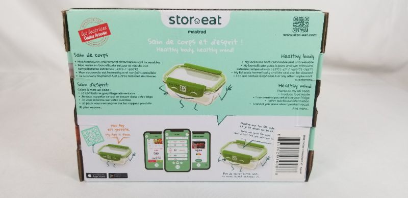 Photo 2 of FOOD STORAGE CONTAINER WITH REMOVABLE GREEN LOCKS 370 ML NEW