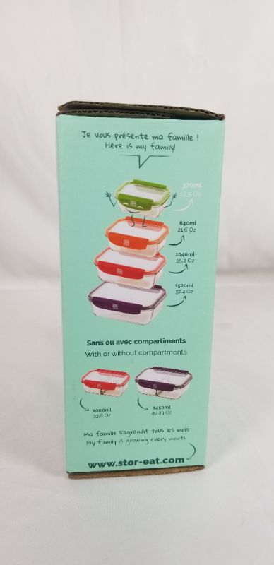 Photo 3 of FOOD STORAGE CONTAINER WITH REMOVABLE GREEN LOCKS 370 ML NEW