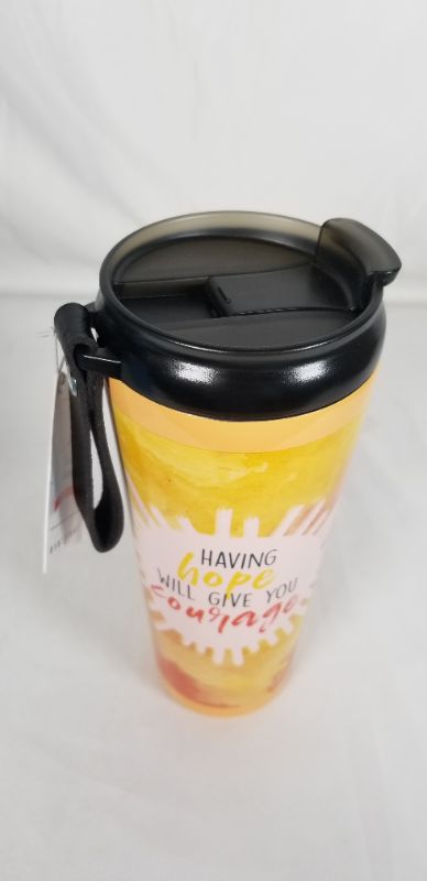 Photo 3 of 17 OZ STAINLESS STEEL TRAVEL CUP HAVING HOPE WILL GIVE YOU COURAGE NEW