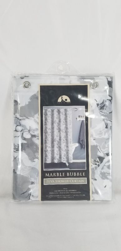 Photo 1 of MARBLE BUBBLE GRAY PEVA SHOWER CURTAIN NEW