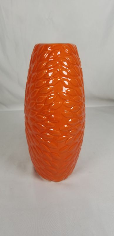 Photo 2 of ORANGE EMBOSSED VASE NEW