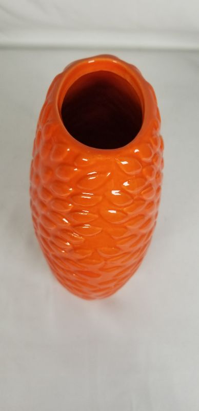 Photo 3 of ORANGE EMBOSSED VASE NEW