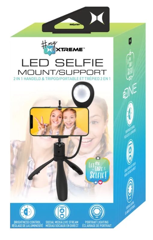Photo 2 of 2 IN 1 LED SELFIE TRIPOD AND HANDHELD  MOUNT SUPPORT NEW 