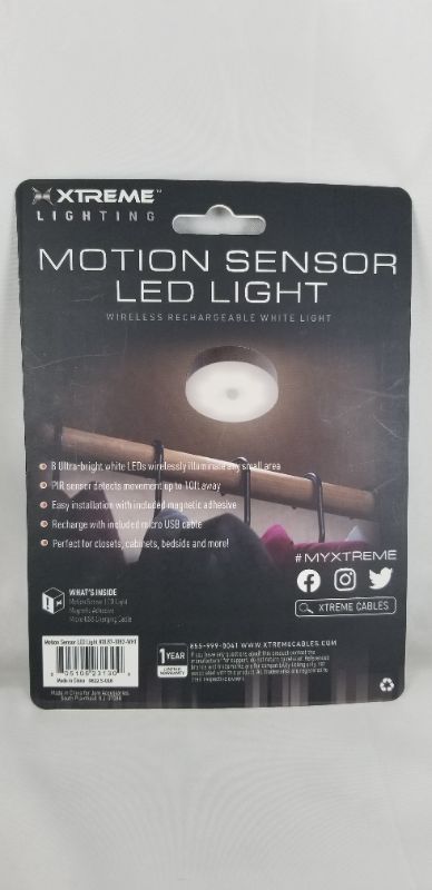 Photo 1 of WHITE MOTION SENSOR LED LIGHT WIRELESS RECHARGEABLE NEW 