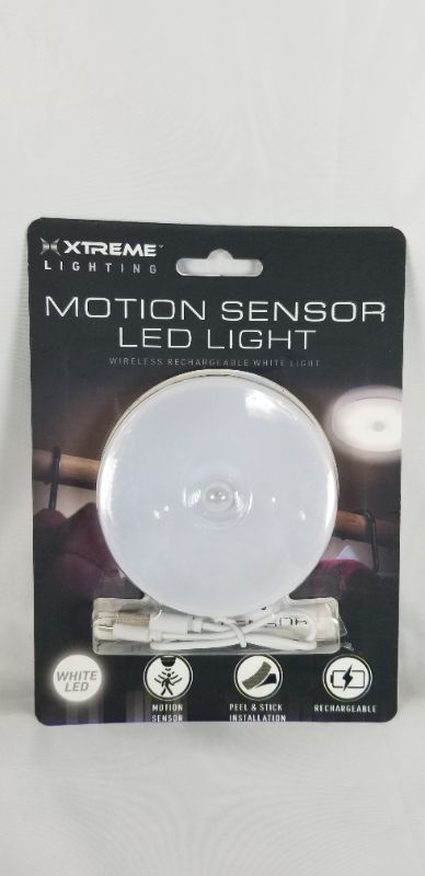 Photo 1 of WHITE MOTION SENSOR LED LIGHT WIRELESS RECHARGEABLE NEW 