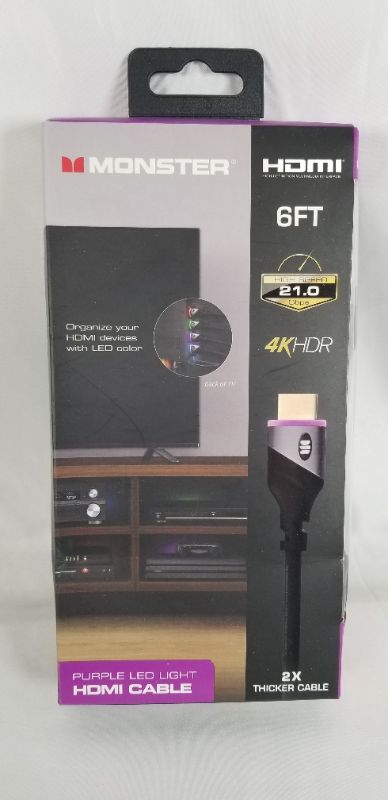 Photo 1 of 6 FT PURPLE LED LIGHT HDMI CABLE 4K HDR 21.0 HIGH SPEED NEW 