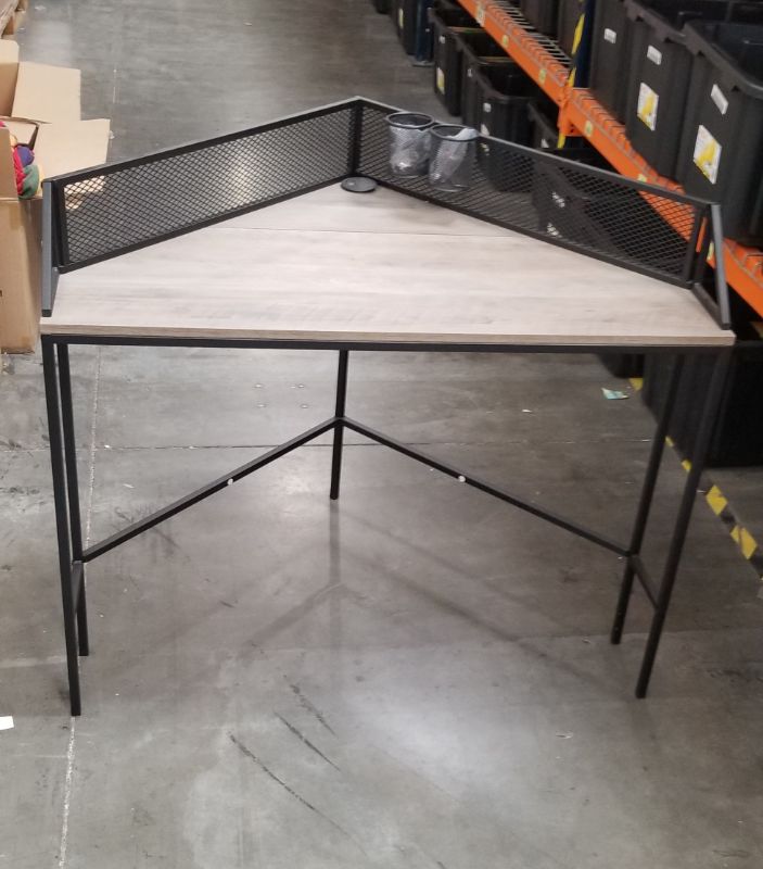 Photo 1 of RECLAIMED BARN WOOD FARMHOUSE DESK  WITH 2 HOLDERS GRAY WASH FINISH 42X 31H INCHES NEW 
