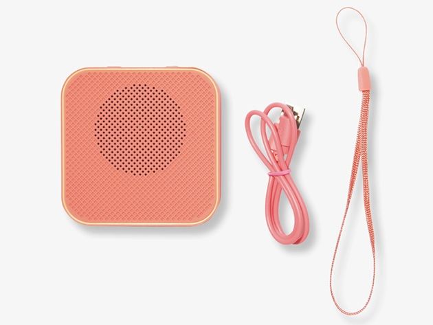 Photo 1 of SONIX BLUETOOTH SPEAKER COLOR: PEACH FUNCTIONS: BLUETOOTH 5.0 BLUETOOTH RANGE: 33FT (10M) OUTPUT POWER: 3W PLAY TIME: UP TO 2 HOURS CHARGING TIME: WITHIN 2.5 HOURS COMPACT & PORTABLE  DIMENSIONS: 1.8"H X 4.3"L X 4"W NEW
