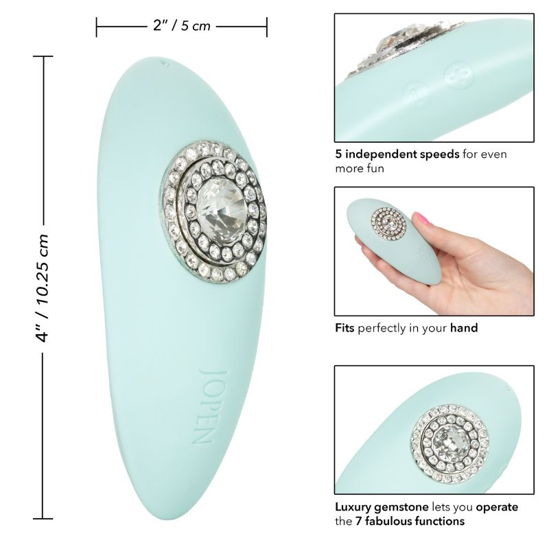 Photo 2 of  PAVÉ GRACE IS A MINI ADULT MASSAGER WITH SPARKLING CRYSTAL ADORNMENTS, ERGONOMIC CURVED SHAPE AND 7 FUNCTIONS OF SENSATIONAL VIBRATIONS FOR A ONE OF A KIND PLEASURE EXPERIENCE NEW