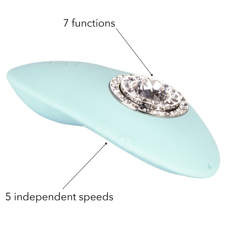 Photo 3 of  PAVÉ GRACE IS A MINI ADULT MASSAGER WITH SPARKLING CRYSTAL ADORNMENTS, ERGONOMIC CURVED SHAPE AND 7 FUNCTIONS OF SENSATIONAL VIBRATIONS FOR A ONE OF A KIND PLEASURE EXPERIENCE NEW