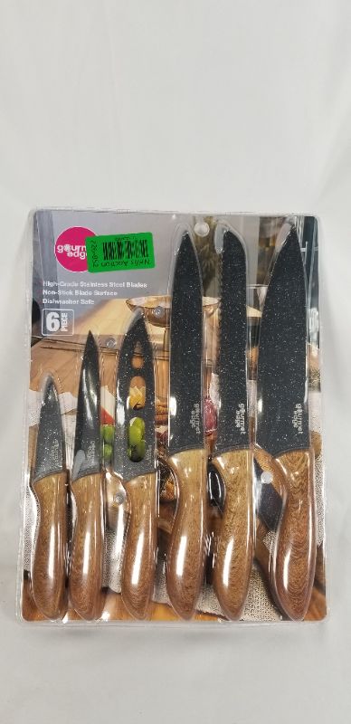 Photo 3 of GOURMET EDGE 6-PIECE NUTRI BLADE KNIFE SET WITH WOODEN HANDLE NEW
