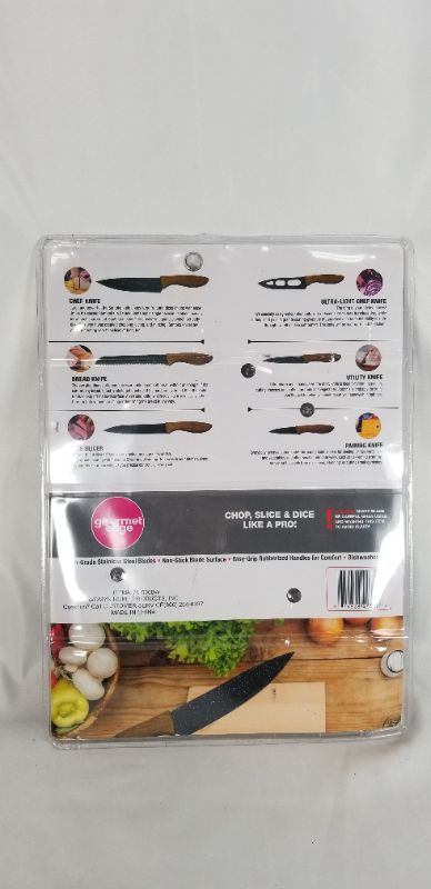 Photo 4 of GOURMET EDGE 6-PIECE NUTRI BLADE KNIFE SET WITH WOODEN HANDLE NEW
