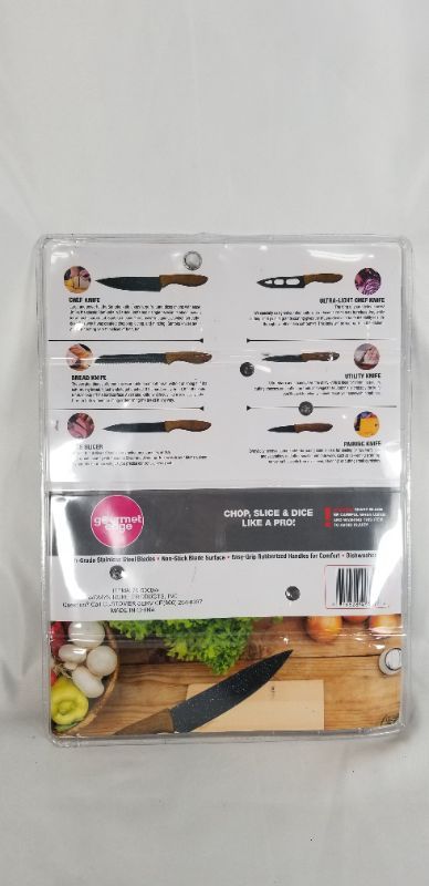Photo 4 of GOURMET EDGE 6-PIECE NUTRI BLADE KNIFE SET WITH WOODEN HANDLE NEW